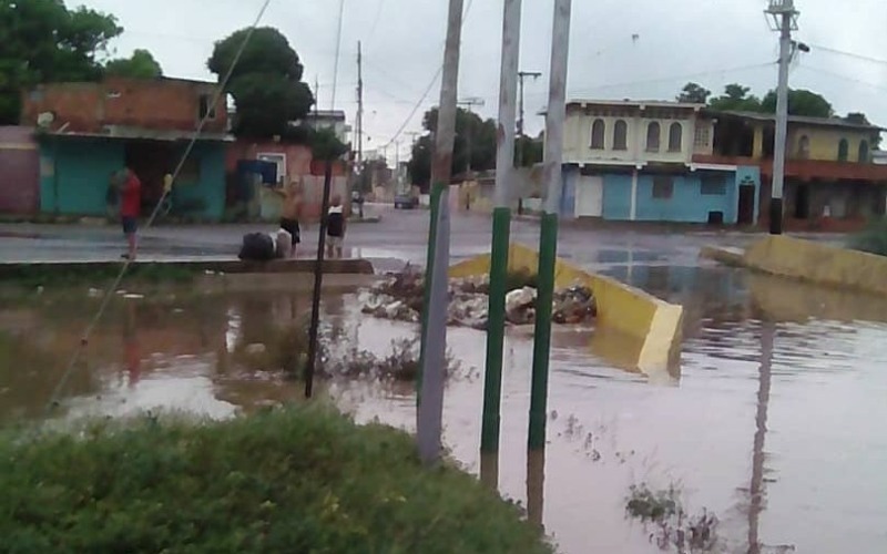 Fuertes lluvias anegaron calles y avenidas en Coro sin causar víctimas o lesionados