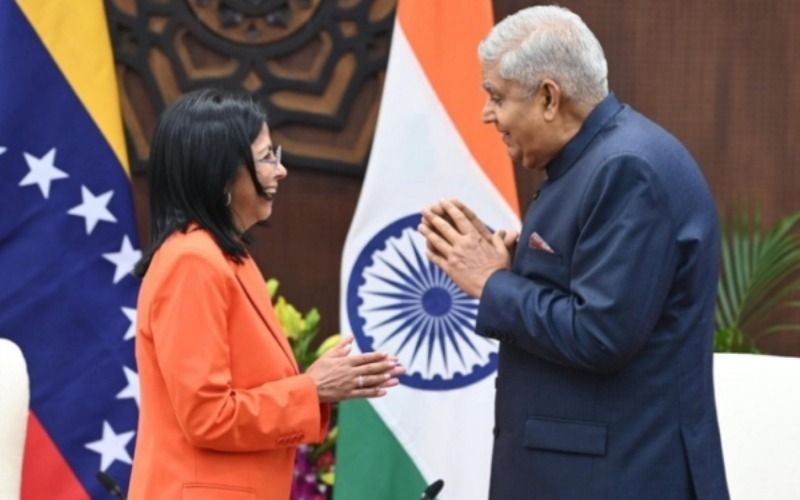 Vicepresidenta Delcy Rodríguez se reunió con su homólogo de India en busca de alianzas